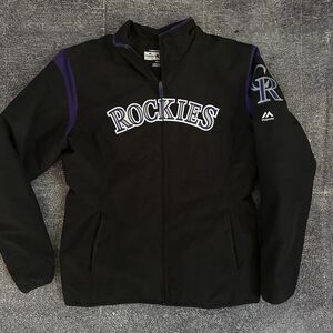 Women's Majestic MLB Colorado Rockies On Field Therma Base Premier Jacket Sz S
